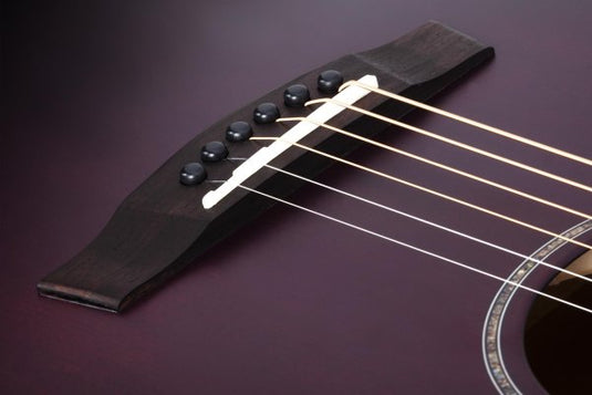 Guitare Électrique Acoustique Orleans Stage, Satin Éclat Rouge Vampire