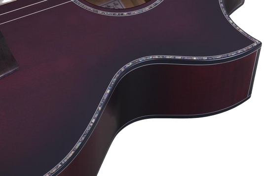 Guitare Électrique Acoustique Orleans Stage, Satin Éclat Rouge Vampire