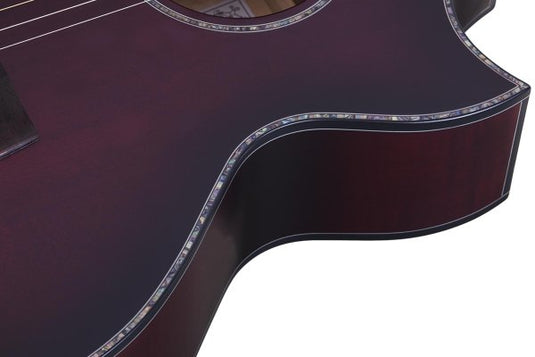 Guitare Électrique Acoustique Orleans Stage, Satin Éclat Rouge Vampire
