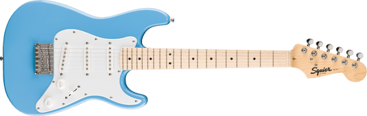 Mini Stratocaster®, touche en érable, plaque de protection blanche, bleu Californie