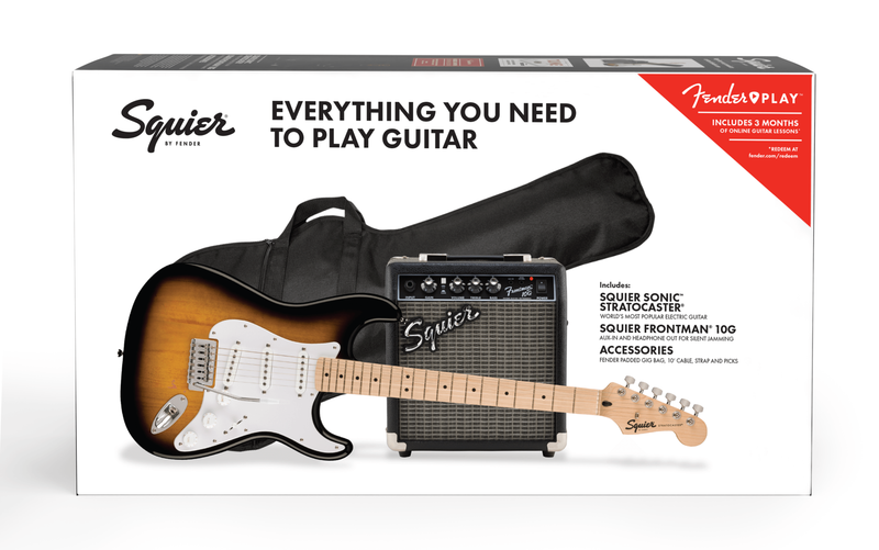 Chargez l'image dans la visionneuse de la galerie, Pack Squier Sonic Stratocaster, housse, ampli Frontman 10G, courroie et accessoires
