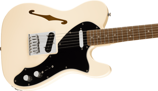 Guitare Électrique AFFINITY SERIES™ TELECASTER® THINLINE Touche Laurel, Pickguard noir, blanc olympique