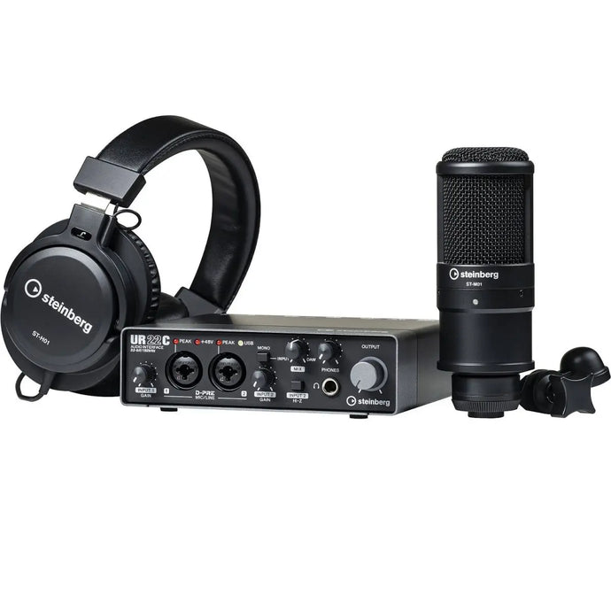 ensemble d’enregistrement incl. interface UR22, casque d’écoute, microphone, câble et logiciel Cubase