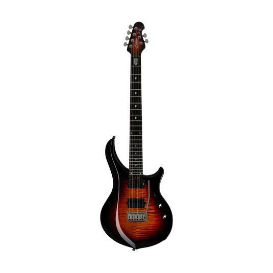 Guitare électrique Modèle Majesty DiMarzio Finition- Table en érable flammé, Couleur Oeil de tigre- avec étui souple