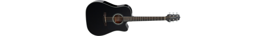 Guitare électro-acoustique Dreadnought à pan coupé, noire- pas d’étui