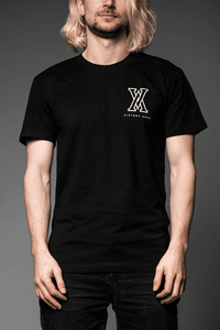 T-shirt officiel avec logo Victory Eagle-M en noir avec grand motif dans le dos