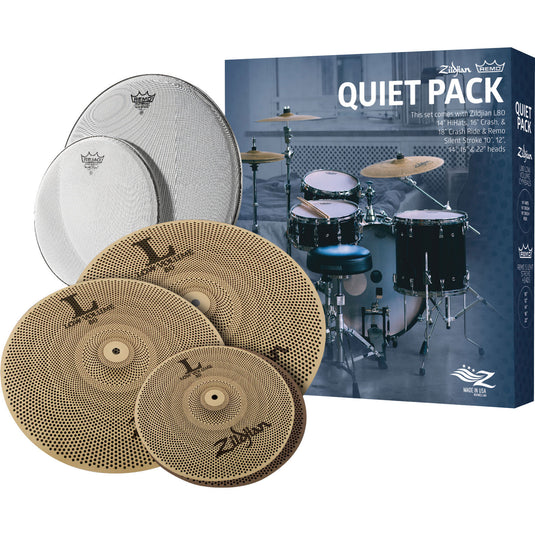 Coffret de 3 cymbales Silent Pack(Hi Hats, Crash, Ride) avec peaux Silentstroke