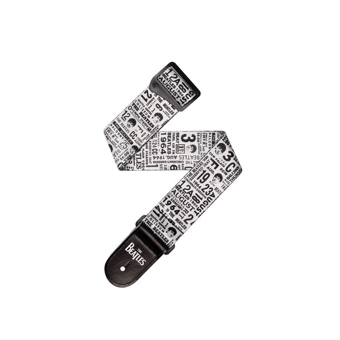 Courroie avec Motifs de Billets de la tournée des Beatles 1964- Blanc et Noir