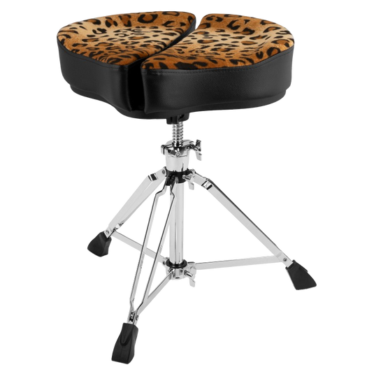 Siège de batterie Spinal-G avec fente – Motif Léopard – Pieds à 3 branches