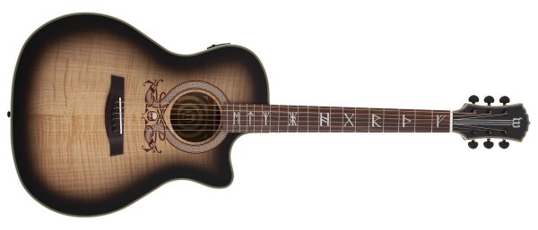 Chargez l'image dans la visionneuse de la galerie, Guitare acoustique-électrique Grand Auditorium en acajou et érable flammé, dégradé cendré satiné (pas d’étui)
