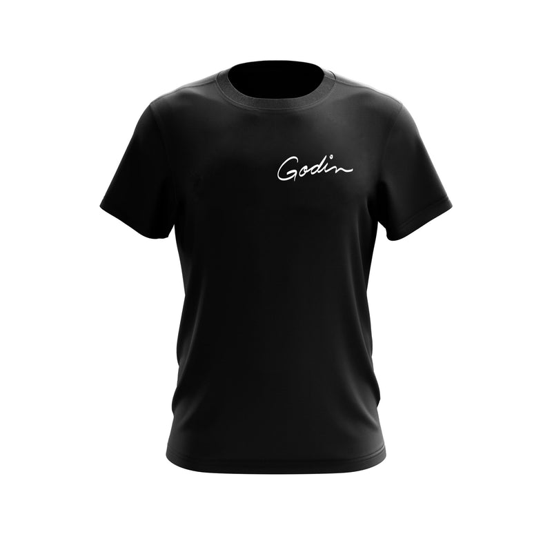 Load image into gallery viewer, GODIN / 027026 / MEDIUM, Godin Black T-Shirt - Plectrum logo on the back
