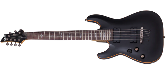 Demon-7 Left-Handed 7-String Electric Guitar - Satin Black