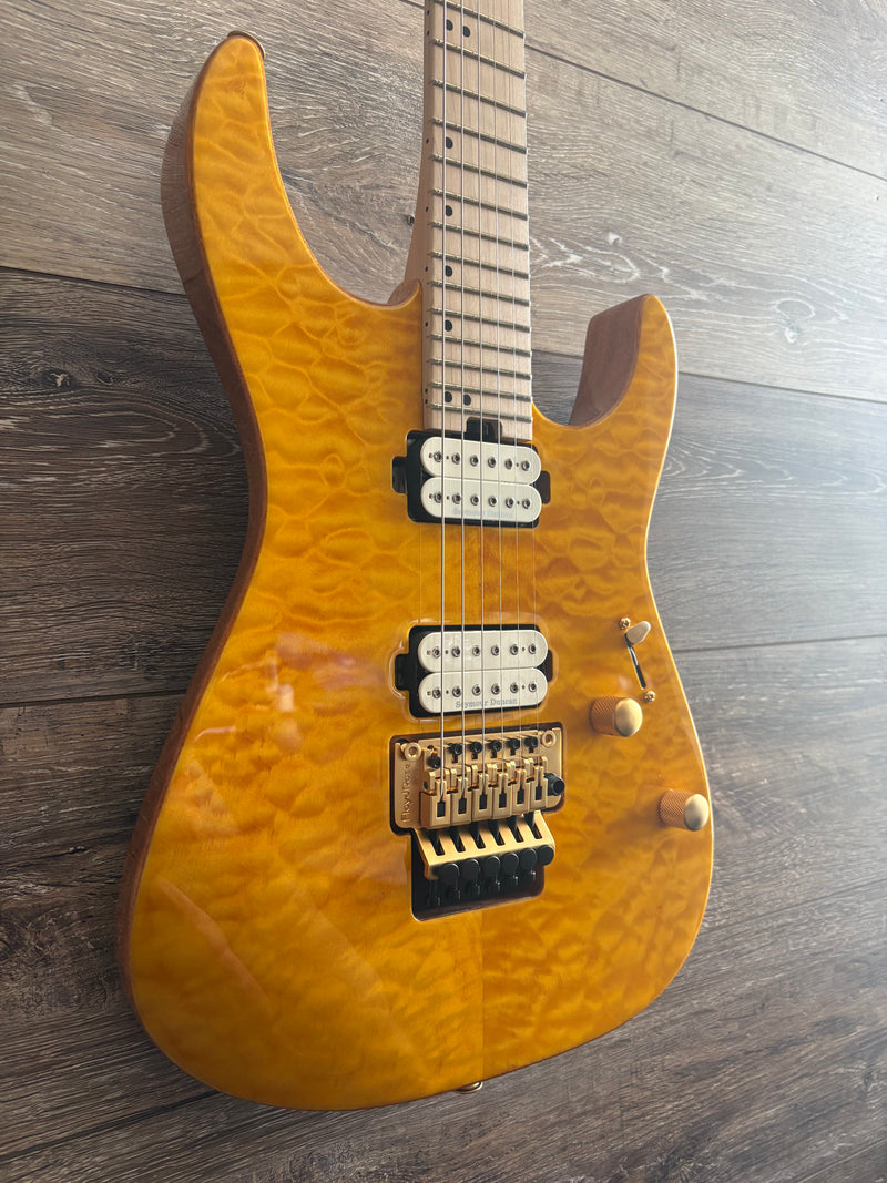 Chargez l&#39;image dans la visionneuse de la galerie, Guitare électrique, Pro-Mod DK24 HH FR M Acajou avec érable piqué, touche en érable - Ambre foncé
