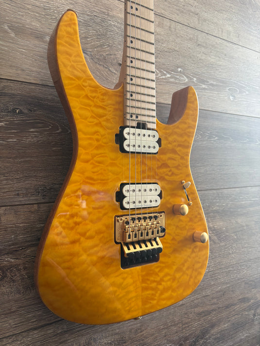 Guitare électrique, Pro-Mod DK24 HH FR M Acajou avec érable piqué, touche en érable - Ambre foncé