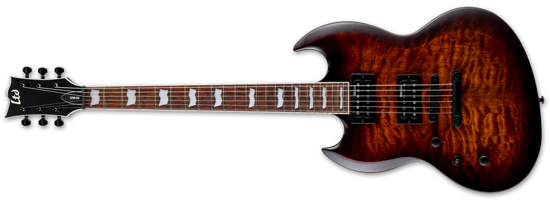 Load image into gallery viewer, Left-handed electric guitar Viper-256-Dark brown Sunburst
