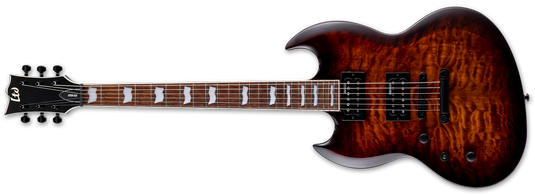 Left-handed electric guitar Viper-256-Dark brown Sunburst