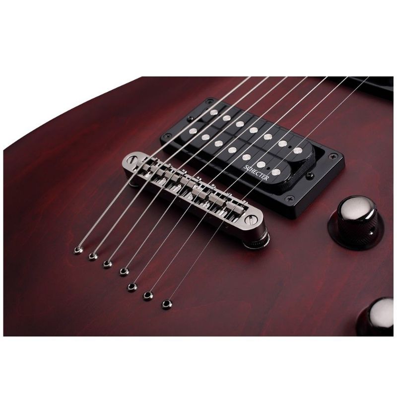 Chargez l&#39;image dans la visionneuse de la galerie, Guitare électrique &quot;Omen Guitare OMEN-7-WSN Walnut Satin&quot; à 7 cordes avec &quot;Schecter Diamond Plus&quot;
