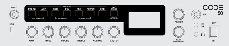 Load image into gallery viewer, &quot;CODE 50&quot; 50W 1x12&#39;&#39; acoustic guitar amplifier
