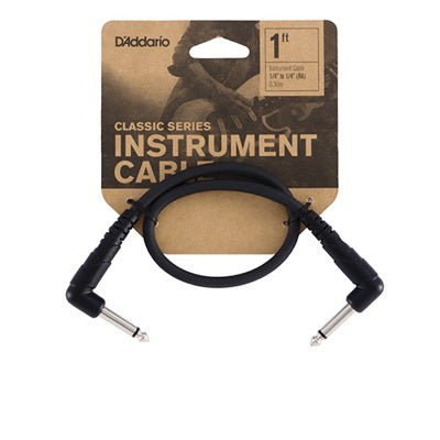 Câble de raccordement D'Addario Classic Series, coudé, 30 cm - Drummond Musique