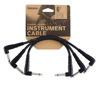 Câbles de raccordement D'Addario Classic Series, lot de 3, 15 cm - Drummond Musique