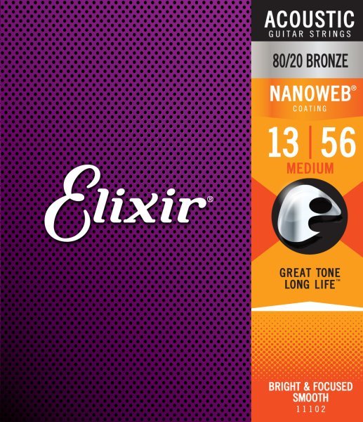 Cordes de guitare acoustique, Elixir Nanoweb 13 - 56 - Drummond Musique