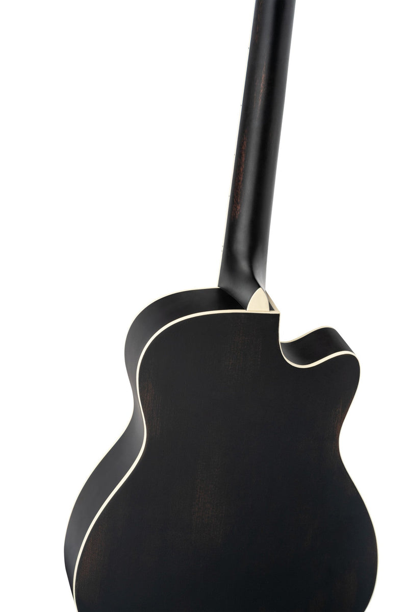 Load image into gallery viewer, Guitare à résonateur ORTEGA Série Americana 6 cordes - Noir vieilli / Laiton antique HW - Drummond Musique
