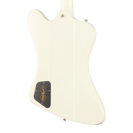 Guitare électrique Epiphone ECFVR3PWNM 1963 Firebird V, vibrato Maestro – Polaris White ,mini - humbuckers,touches en Rosewood avec étui rigide - Drummond Musique