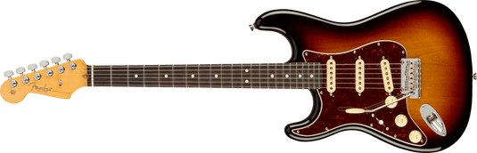 Guitare électrique,"American Professional II Stratocaster" gauchère, touche en bois de rose- 3 Couleurs "Sunburst" avec étui rigide