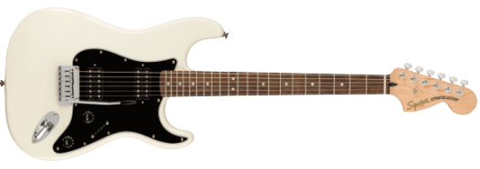 Guitare électrique, Affinity Series Stratocaster HH-touche en laurier, Pickgard Noir- Olympic White