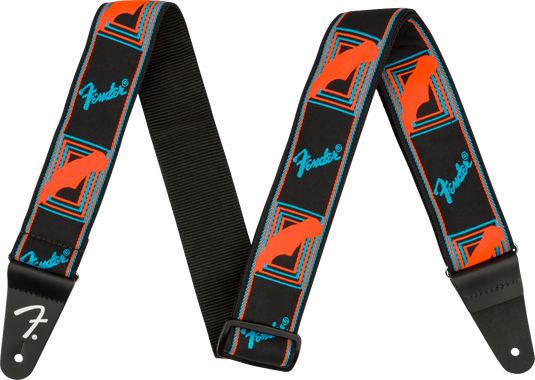 Neon-blue/orange monogram strap