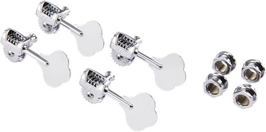 Mécaniques d'accordage en chrome poli pour basse Fender de la série "precision" et "Jazz"