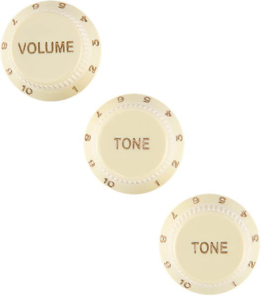 Boutons "Stratocaster" Soft Touch, Blanc Vieilli