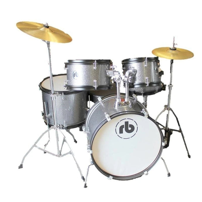 Batterie Junior 5 pièces avec cymbale et hi-hat, Gris brillant