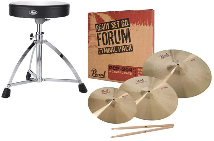 PEARL / Pearl accessories kit: D-730S bench, 5A, PCP-204 (20'' cymbal, 16'' Crash and 14'' Hi-Hats)