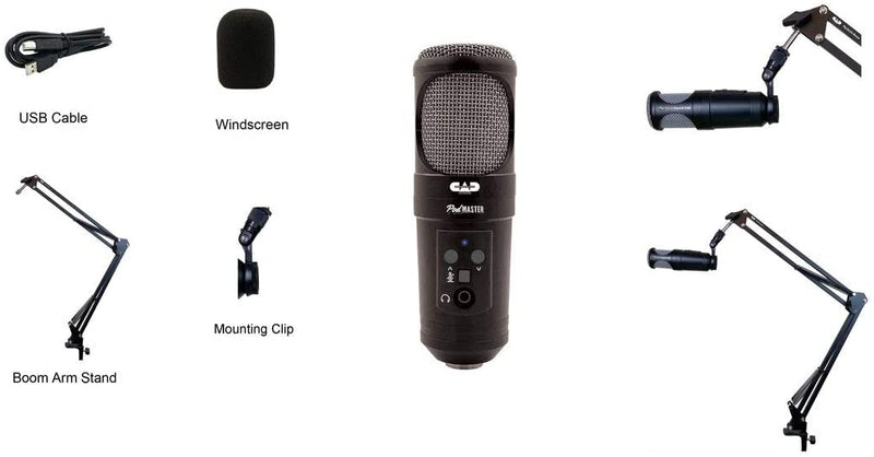 Load image into gallery viewer, CAD-AUDIO / PODMASTER-USB / USB Dynamic Microphone w\ Broadcast boom stand
