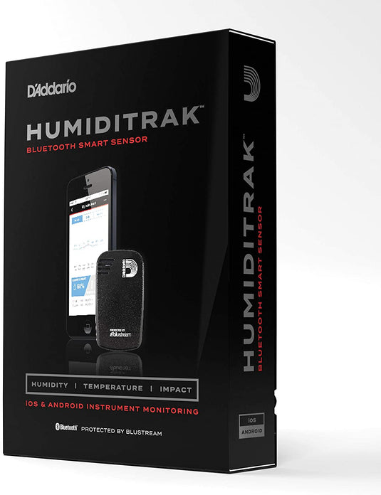 Humidikit set: includes Humiditrak hydrometer and bluetooth shock detector, 3 humidipaks and a pouch 