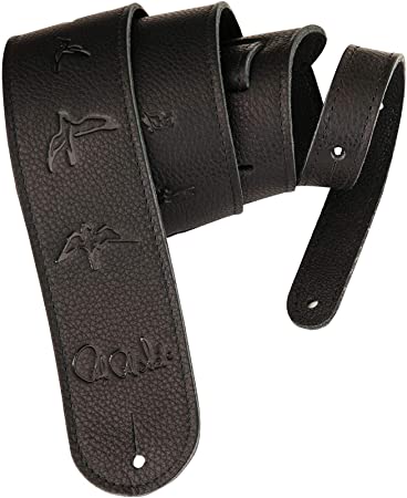 PRS Leather Guitar Strap - Bird Design, Black - ACC-3119