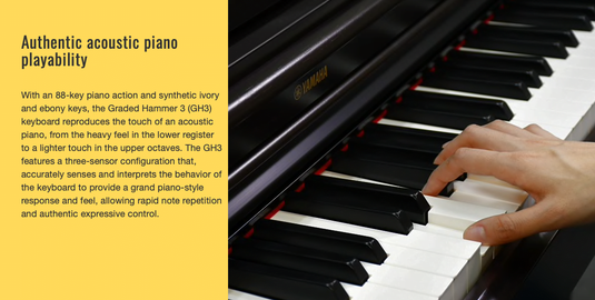 88-note digital piano GH3 “YDP164B”