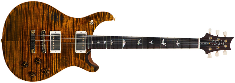 Load image into gallery viewer, PRS / 105888:YI:N / MCM2FNHFIBA_1-1M-YI,McCarty Non-10/Pattern/Adj Stoptail, hard case, “yellow tiger” finish
