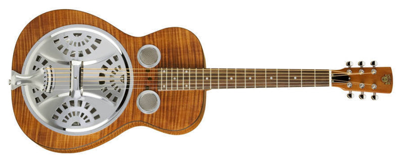 Load image into gallery viewer, Dobro Hound Dog Deluxe Figured Maple Resonator Guitar - Round Neck
