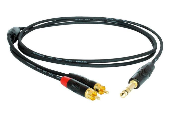 10ft 1/4 TRS M to 2x RCA M Cable