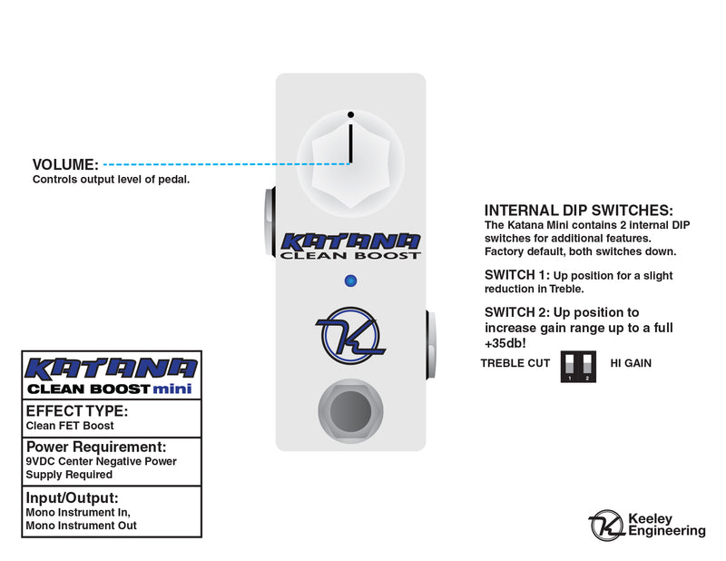 Load image into gallery viewer, KEELEY / Katana-Mini / Mini clean boost pedal
