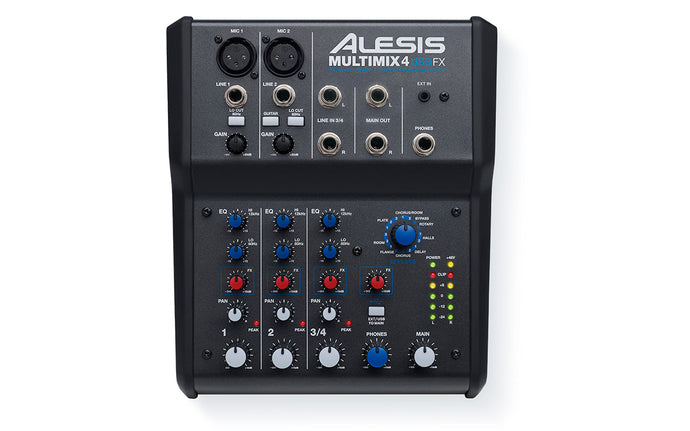 Console de mixage à 4 canaux avec effets et interface audio USB