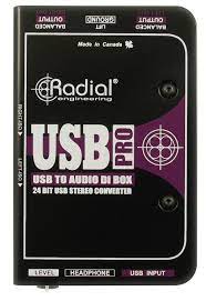 RADIAL / USB-PRO / Digital USB DI For Laptop 24/96 with headphone amp & isolated outs