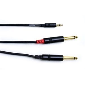 audio cable 1/8 trs @ 2x 1/4 ts 10''