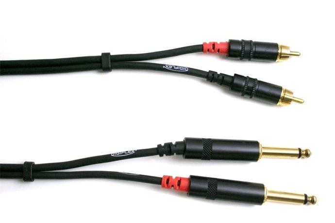 Cable 2x RCA to 2x 1/4 ts - 10''