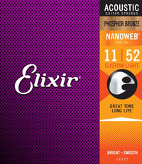 Cordes "Nanoweb" pour guitare acoustique 11-52