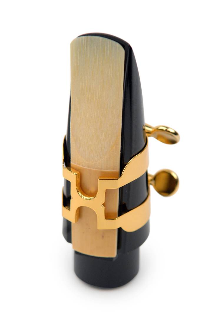 Load image into gallery viewer, H ligature and cap for alto saxophone - Gold plated
