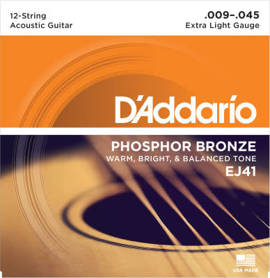 Phosphor Bronze 12-String Acoustic Guitar Strings 09-45