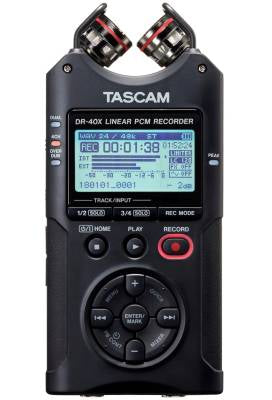 TASCAM / DR-40X / Four-track digital audio recorder and USB audio interface with 48 V power supply